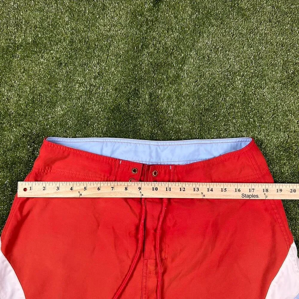 Nautica Men's Red and Orange Swim-briefs-shorts